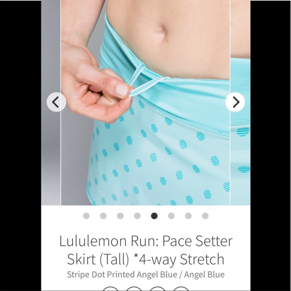 🆕 Lululemon 4 Aquamarine Polka Dot Pace Setter Skirt NWT